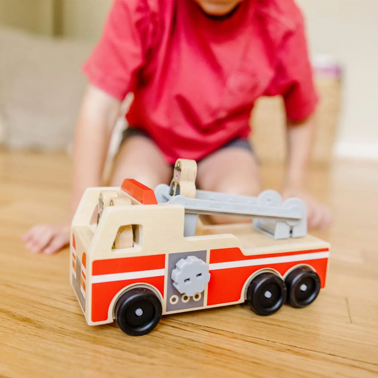 Melissa & Doug Classic Wooden Fire Truck brandweerauto hout