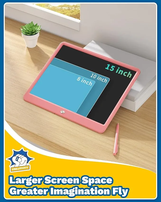 KOKODI LCD Schrijftablet 8,5 inch roze met kleurenscherm
