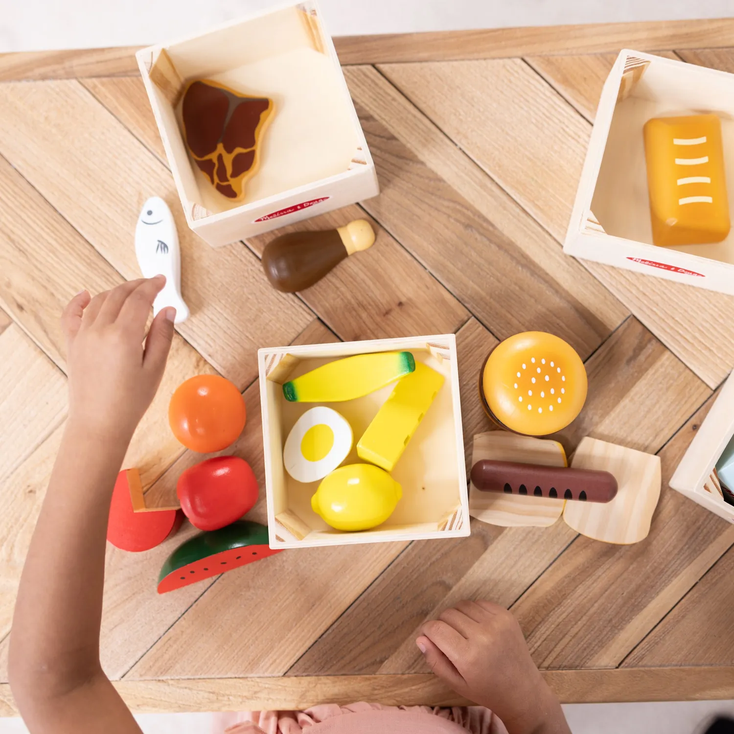 Melissa & Doug Food Groups houten speelvoedsel 5 vakken