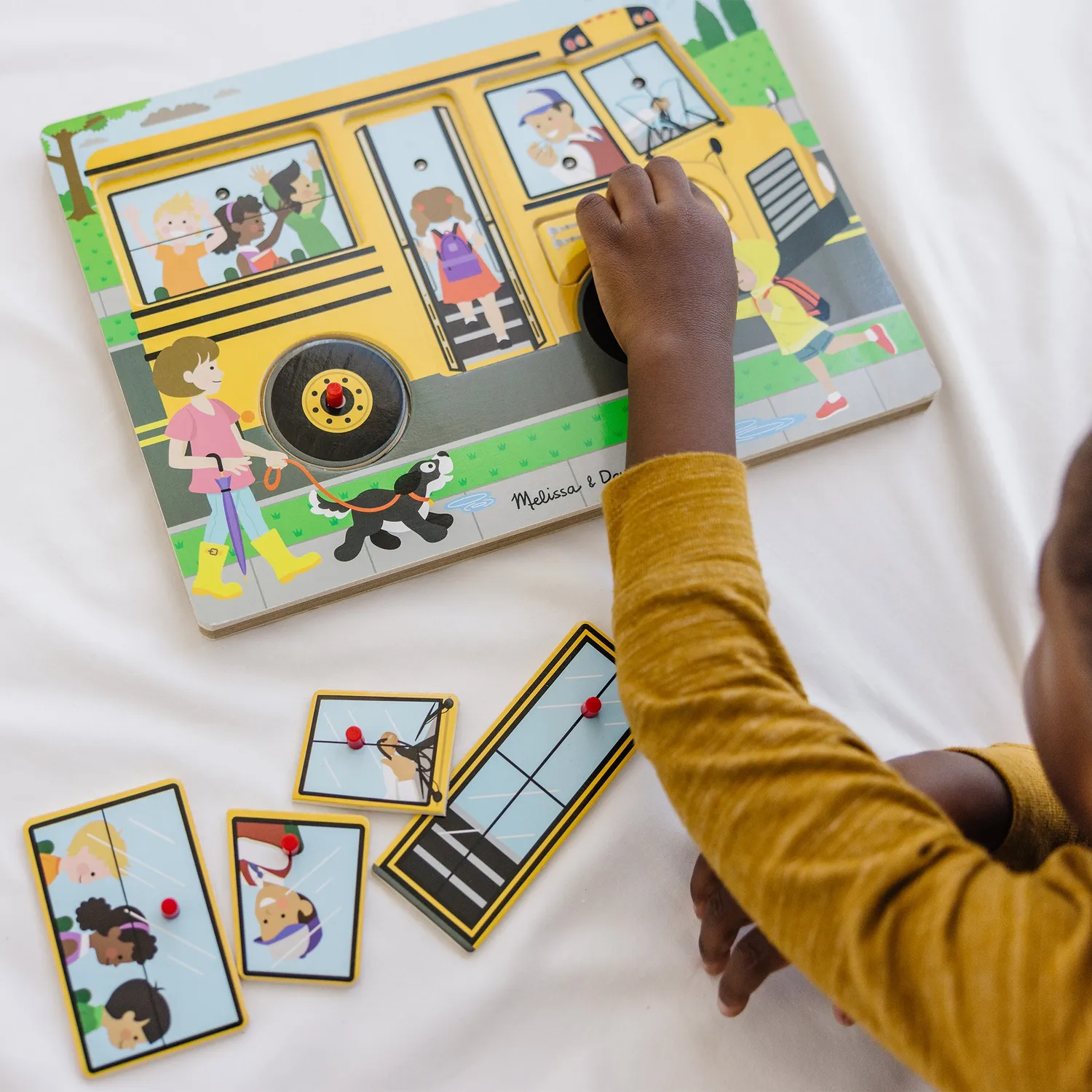 Melissa & Doug Wheels on the Bus puzzel houten 6-delig geluid