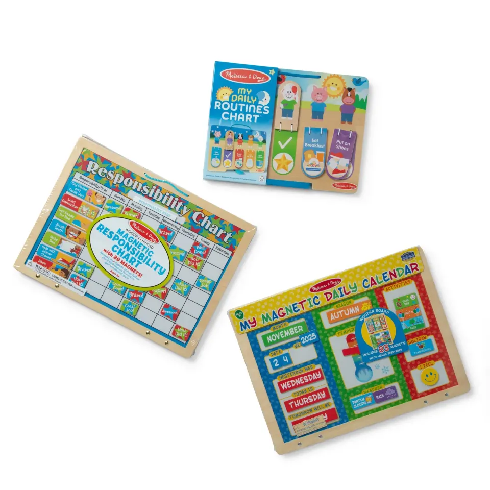 Melissa & Doug Daily Routine Responsibility leerset 3-delig magnetisch