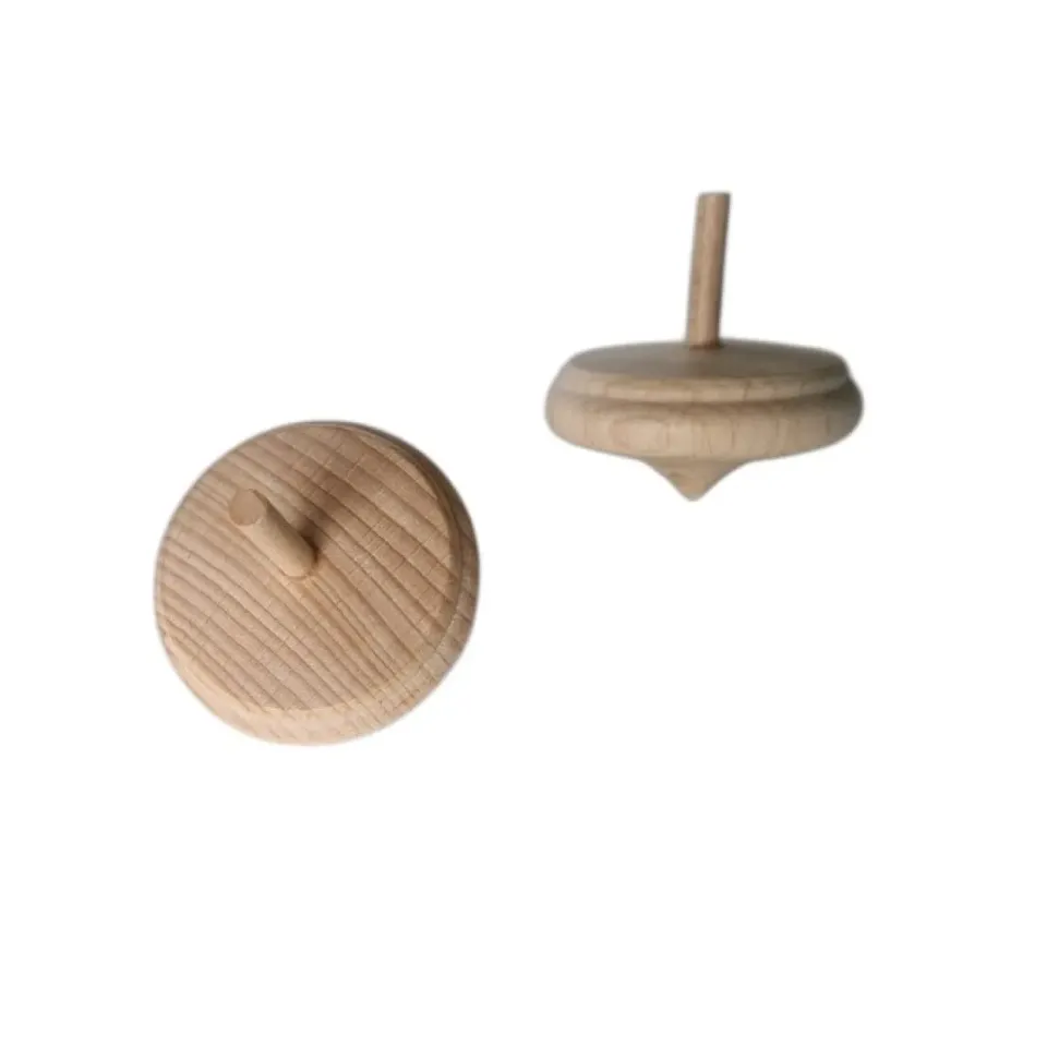 Ginger Fairy houten tol groot 50 mm beukenhout