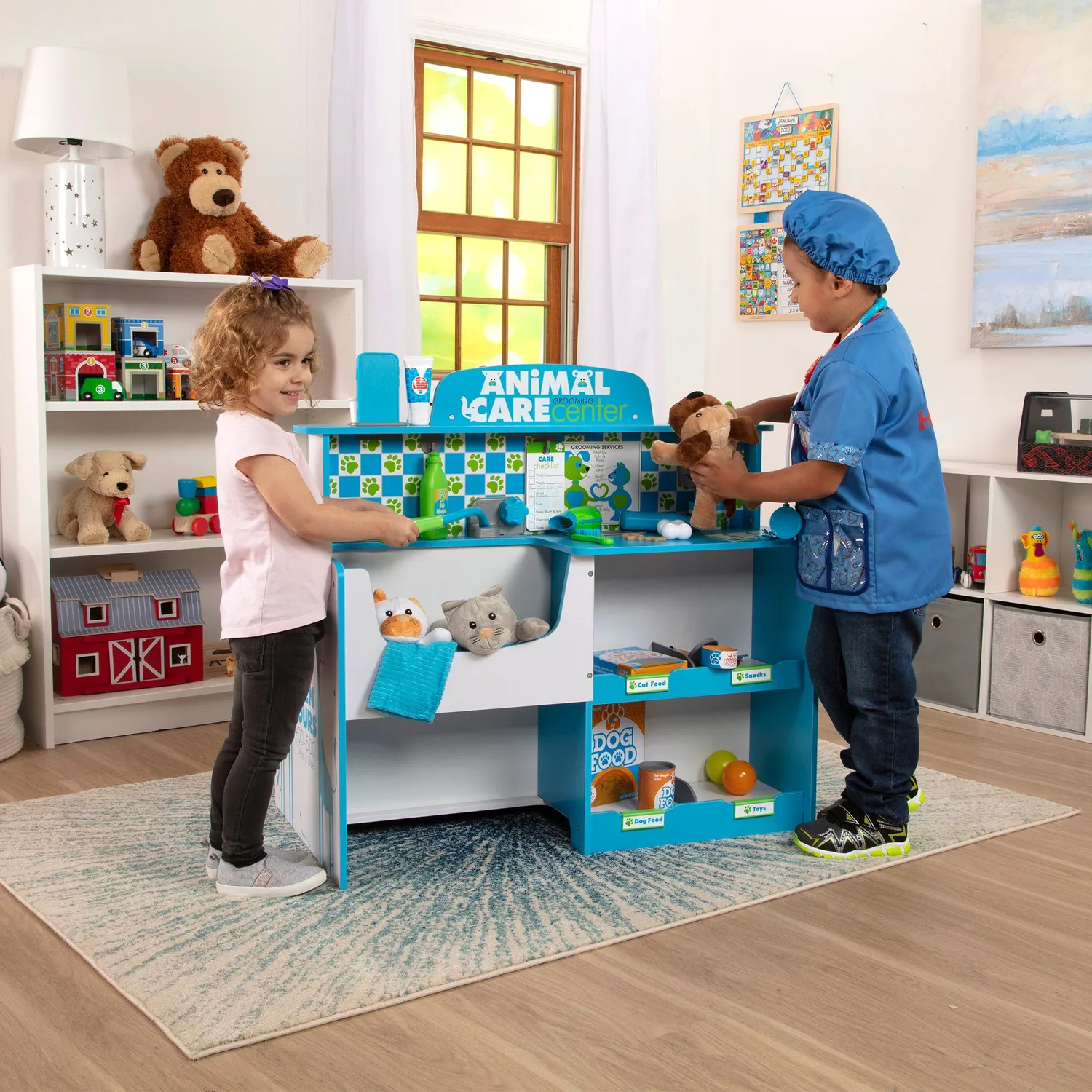Melissa & Doug Animal Care speelcentrum dierenarts hout