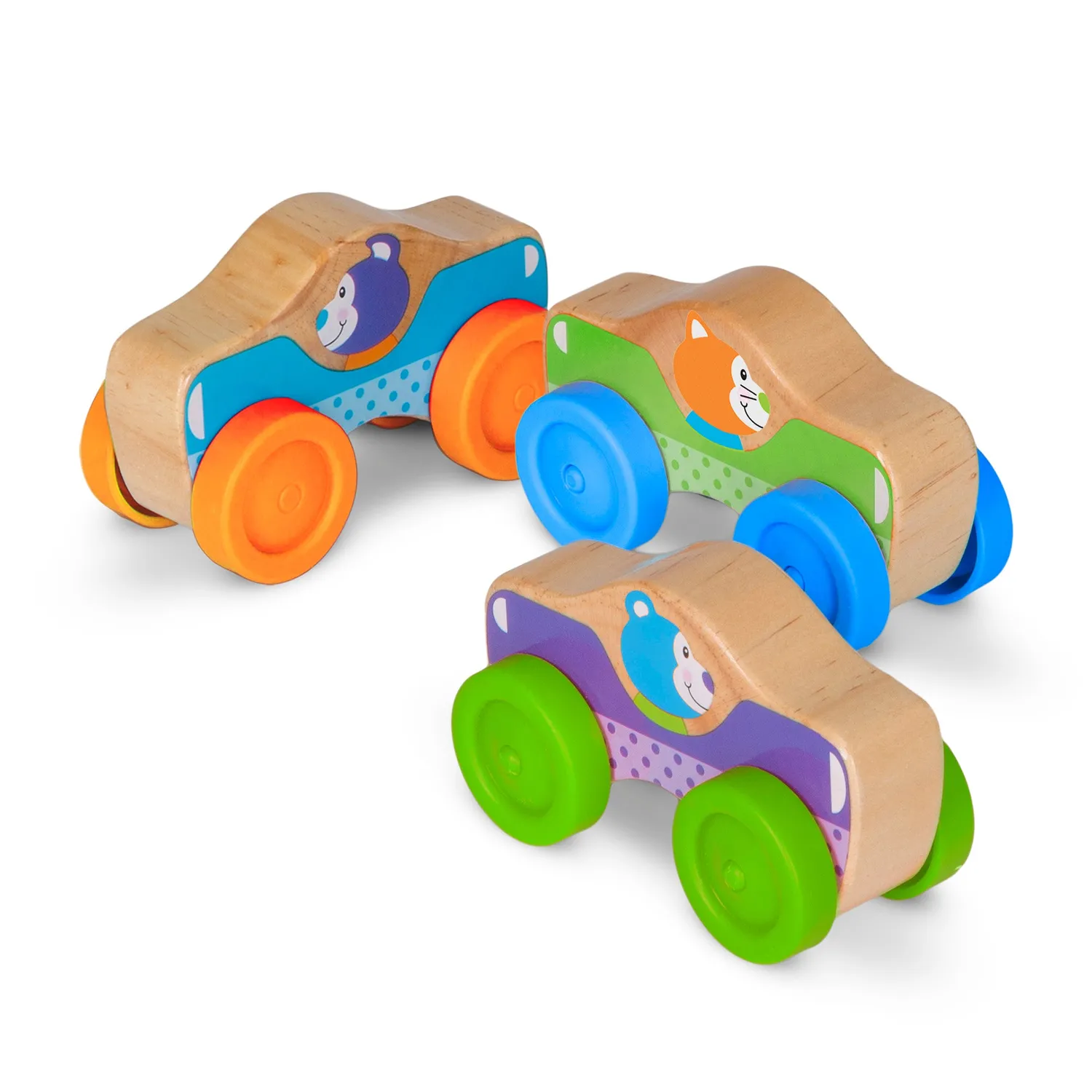 Melissa & Doug Wooden Animal houten stapelauto’s 3 stuks