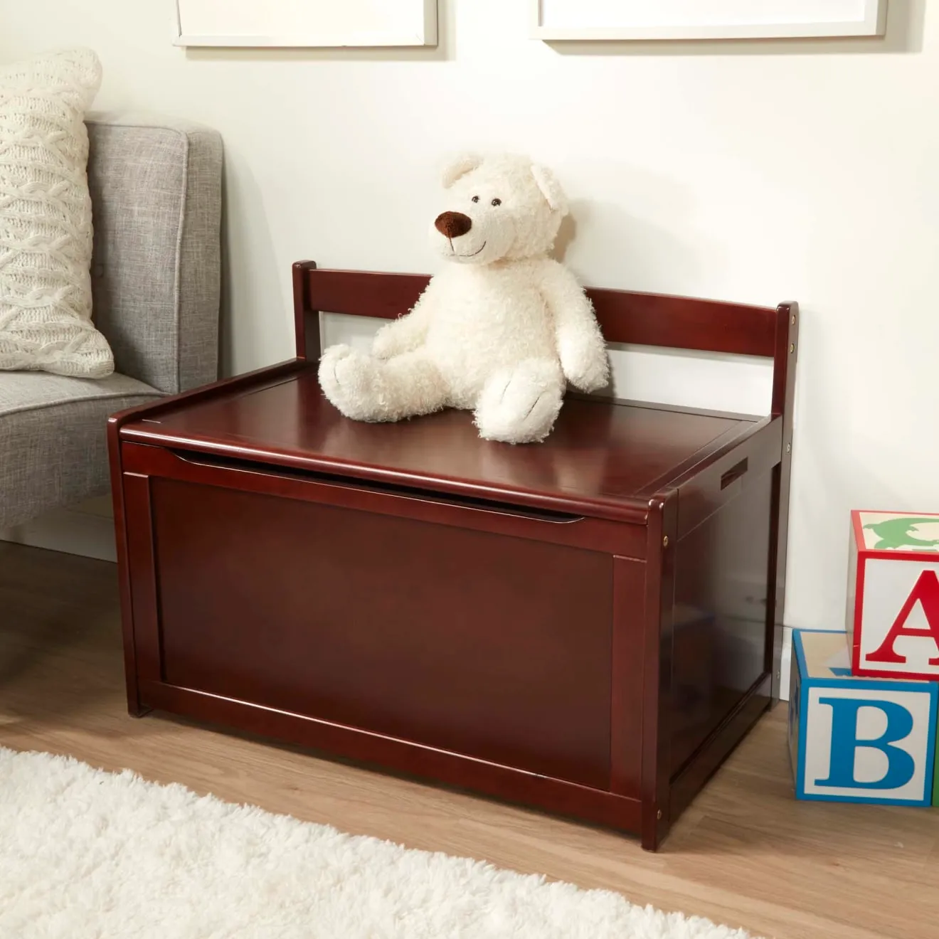 Melissa & Doug Toy Chest speelgoedkist espresso hout