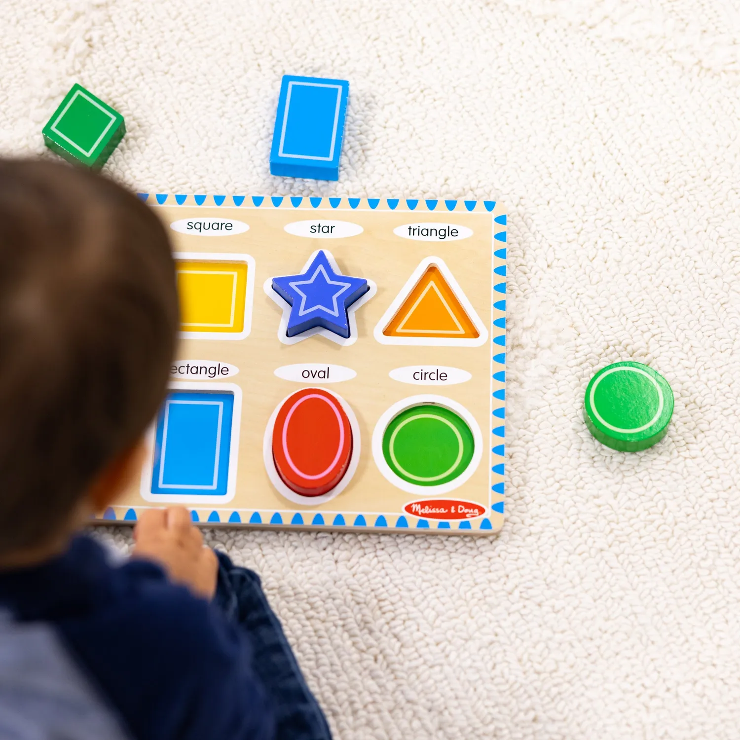 Melissa & Doug Shapes Chunky vormenpuzzel hout 8 stukjes
