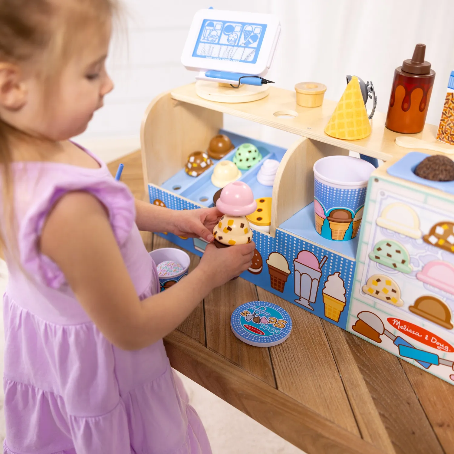 Melissa & Doug Cool Scoops ijssalon 42-delig hout