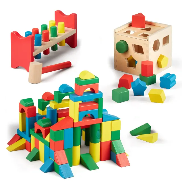 Melissa & Doug Stack Sort Pound houten speelgoedset 3-delig