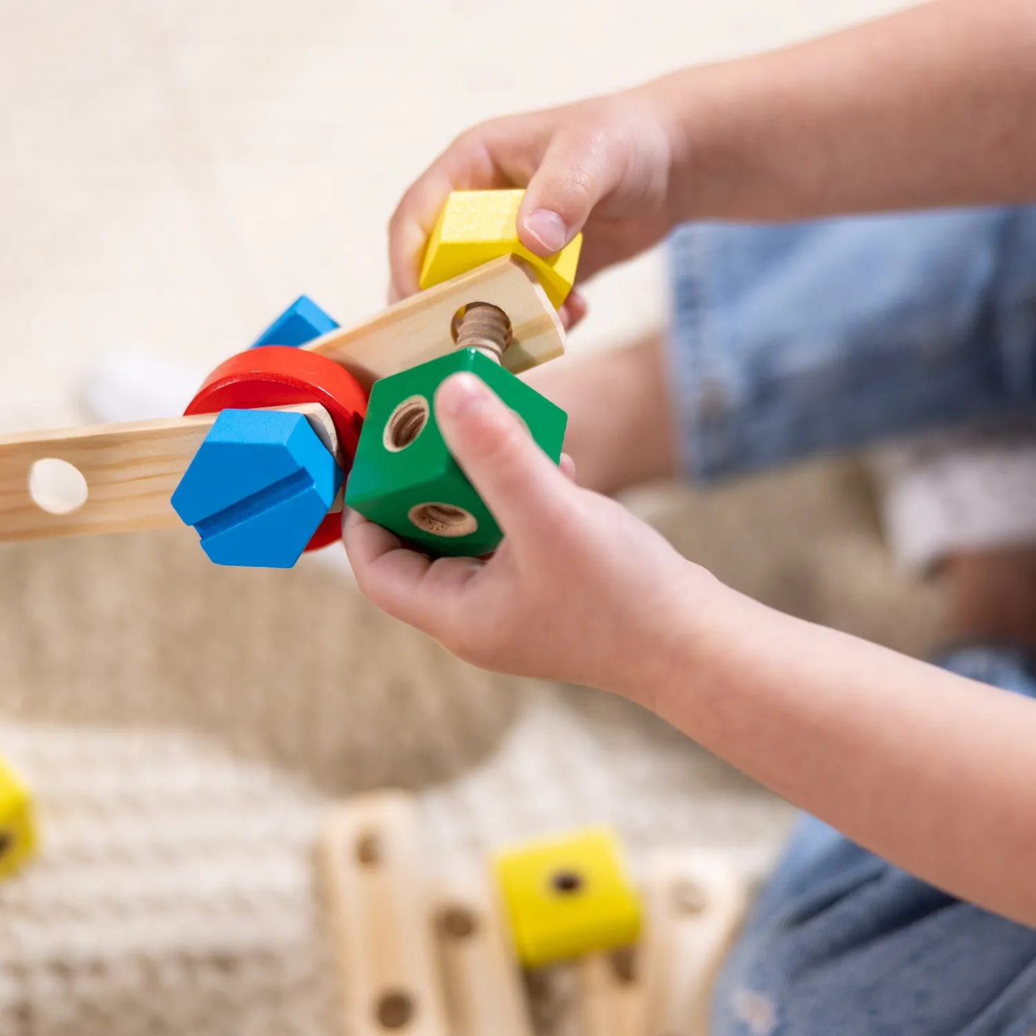 Melissa & Doug Construction Set in a Box bouwset 48-delig hout