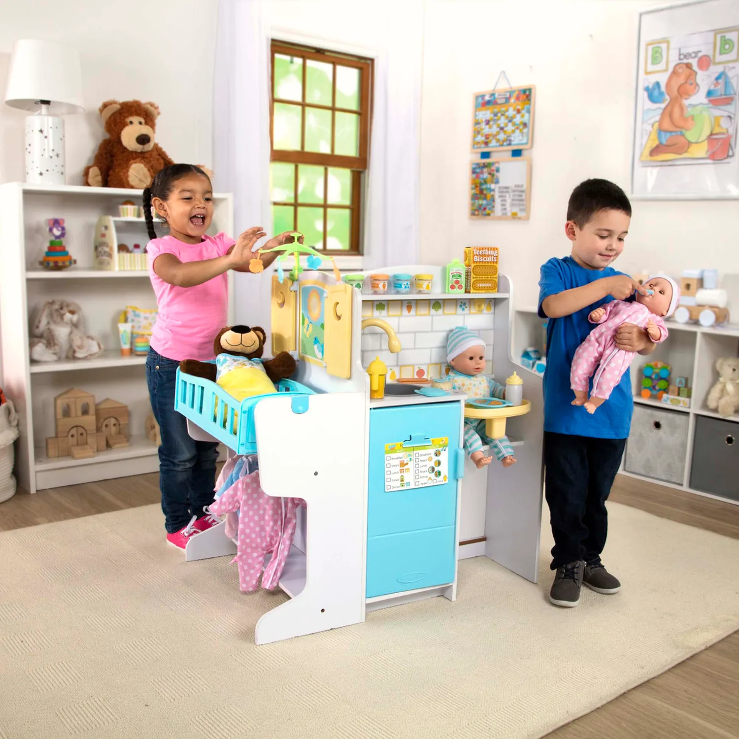 Melissa & Doug Mine to Love Baby Care Verzorgingscentrum hout