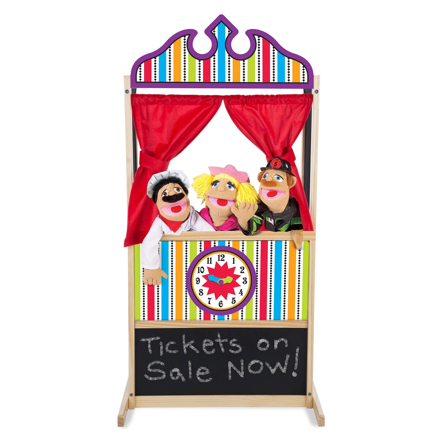 Melissa & Doug Wooden Deluxe poppentheater hout groot