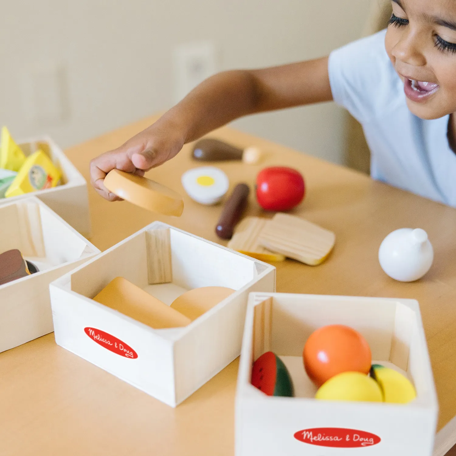 Melissa & Doug Food Groups houten speelvoedsel 5 vakken