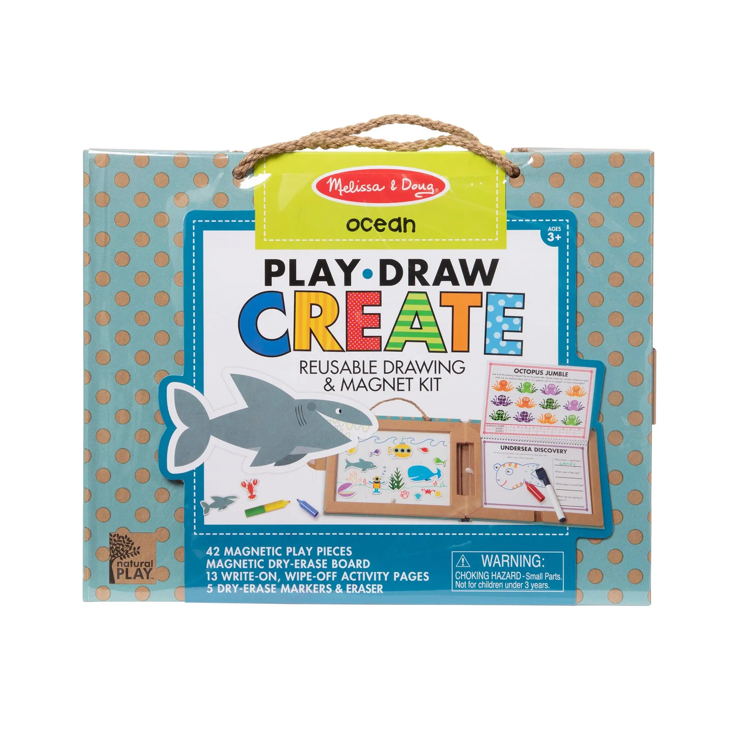 Melissa & Doug Natural Play Ocean Tekenkoffer Herbruikbaar Oceaan