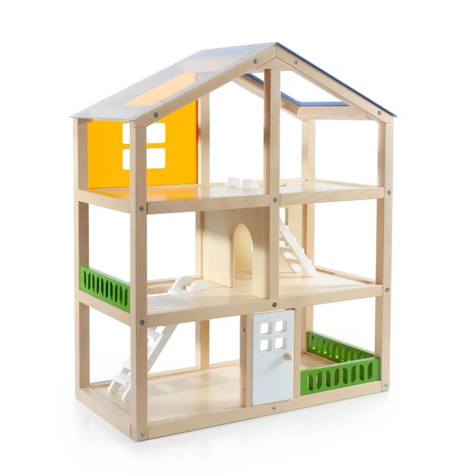 Guidecraft Modern Home Dollhouse poppenhuis hout 3 etages
