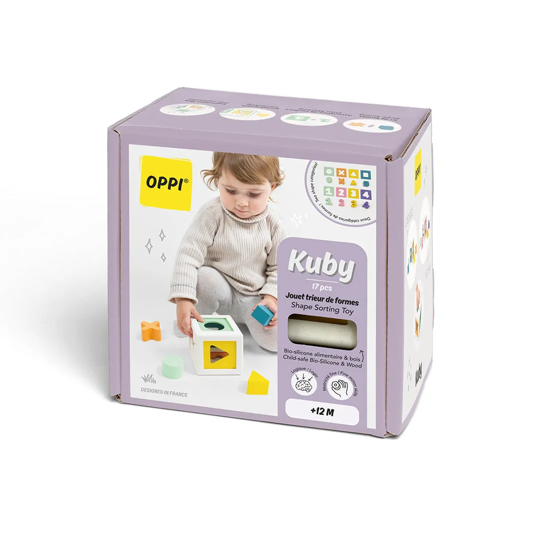 OPPI Kuby sorteerkubus 17-delig hout silicone