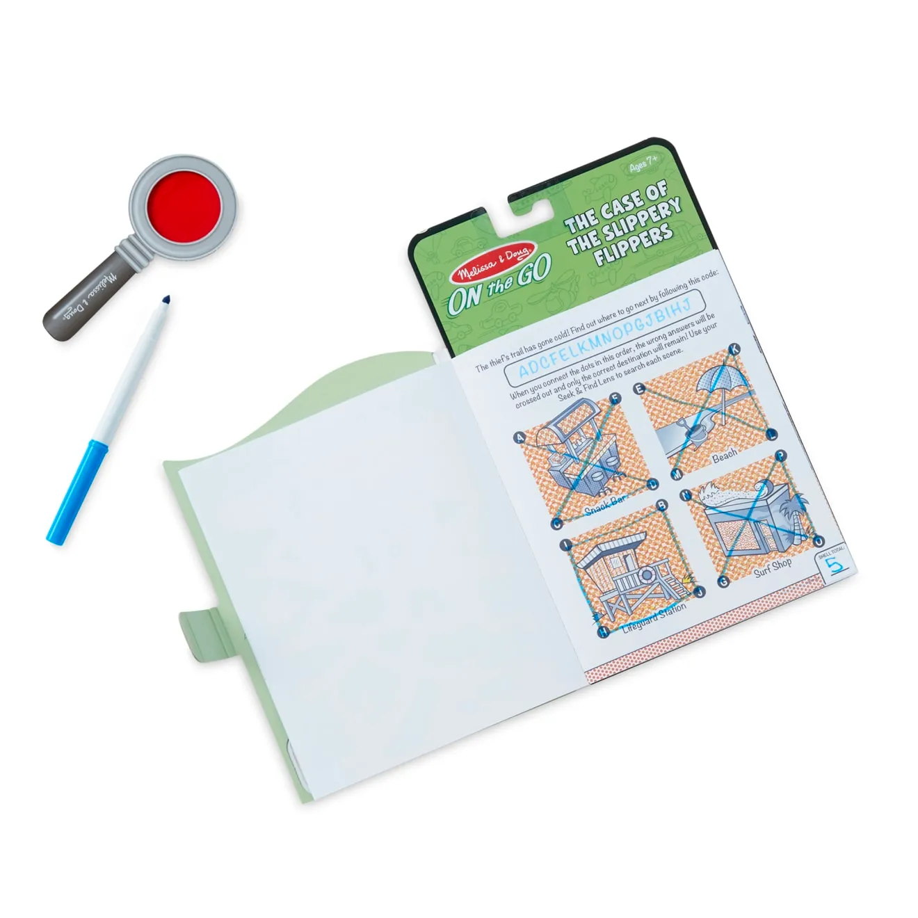 Melissa & Doug Secret Decoder spel Slippery Flippers speurboek 18-pag