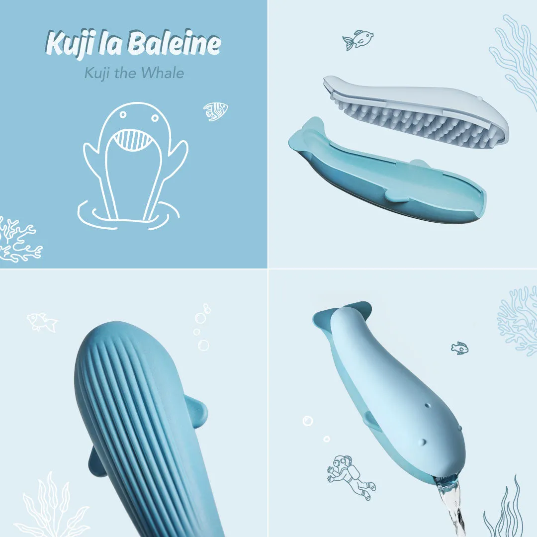 OPPI Flot Kuji the Whale badspeelgoed met borstel
