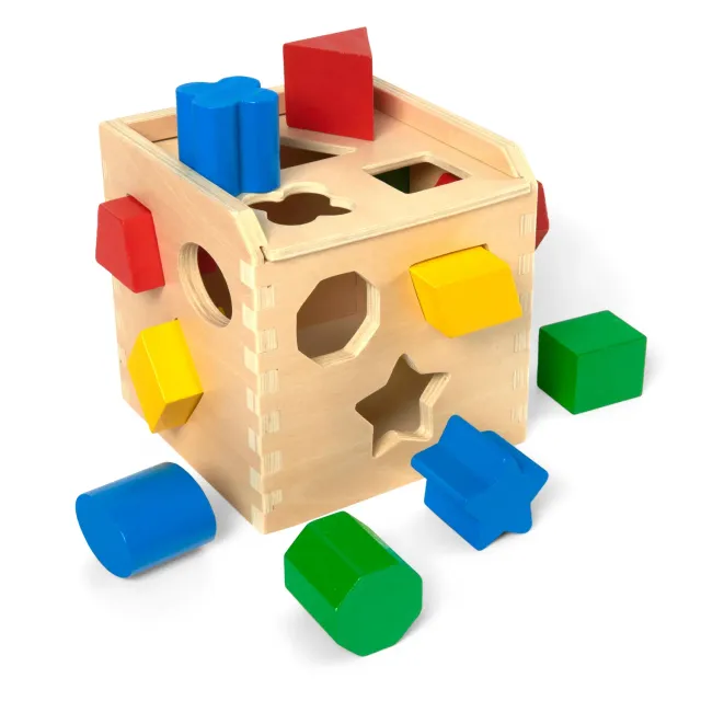 Melissa & Doug Shape-Sorting Cube vormenstoof houten