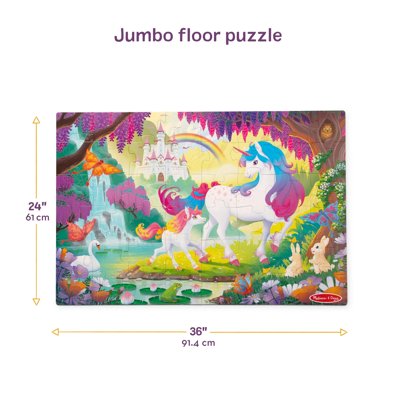 Melissa & Doug Unicorn vloerpuzzel 48 stukjes glow