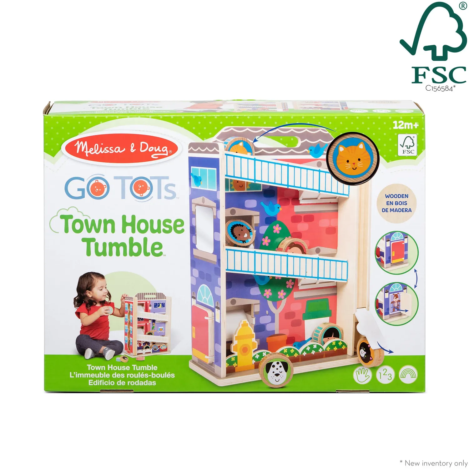 Melissa & Doug GO Tots Town House Tumble rollenbaan hout