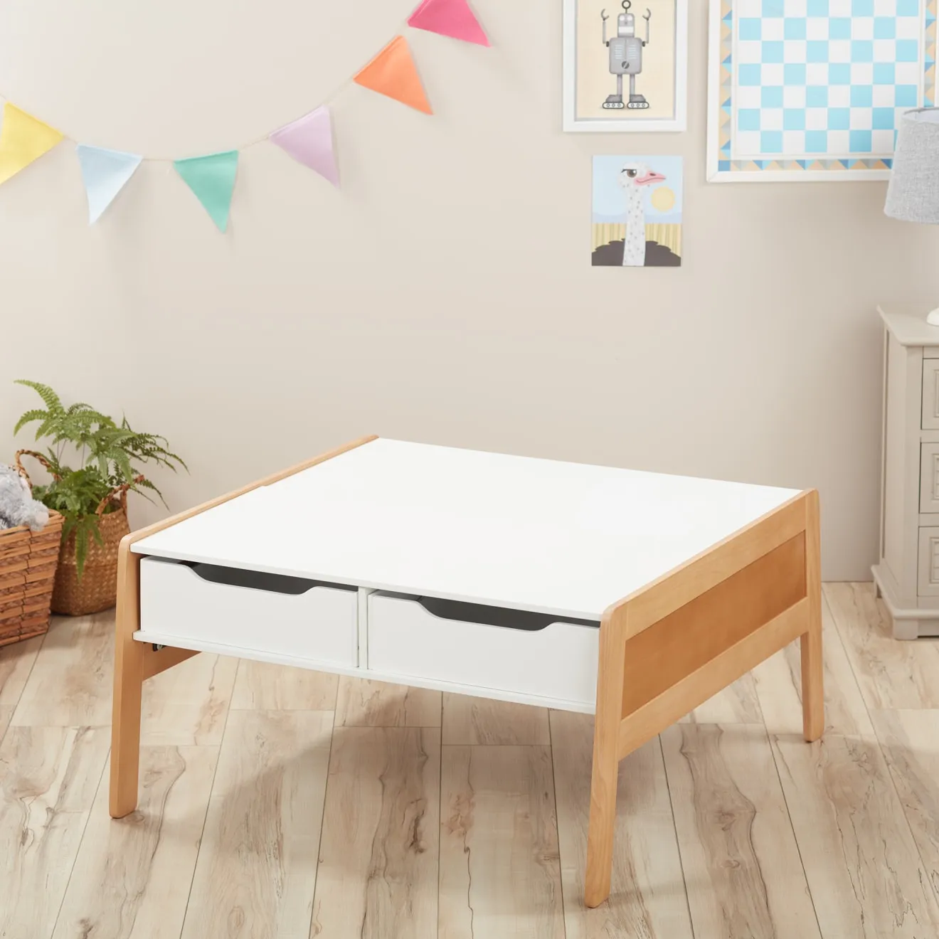 Melissa & Doug Wooden Art Activity Table speeltafel met bakken hout
