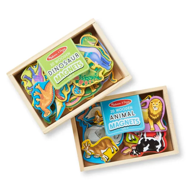 Melissa & Doug dieren en dino's houten magneten 40 stuks