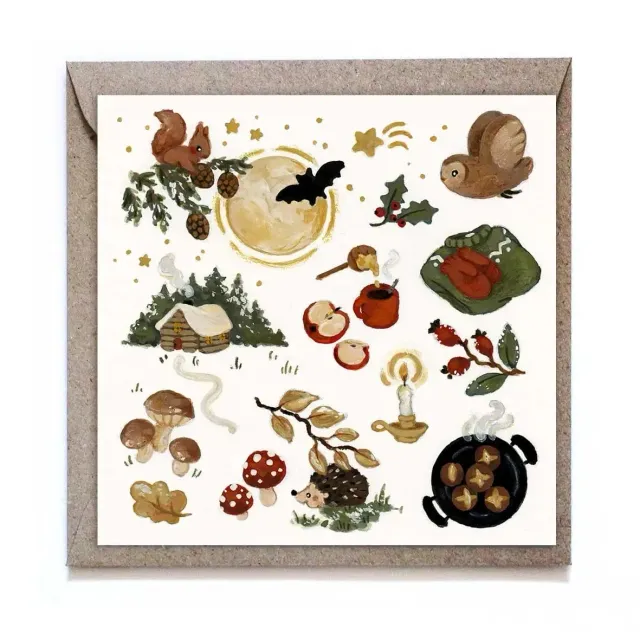 Ginger Fairy Home in the woods wenskaart 12x12 cm met envelop