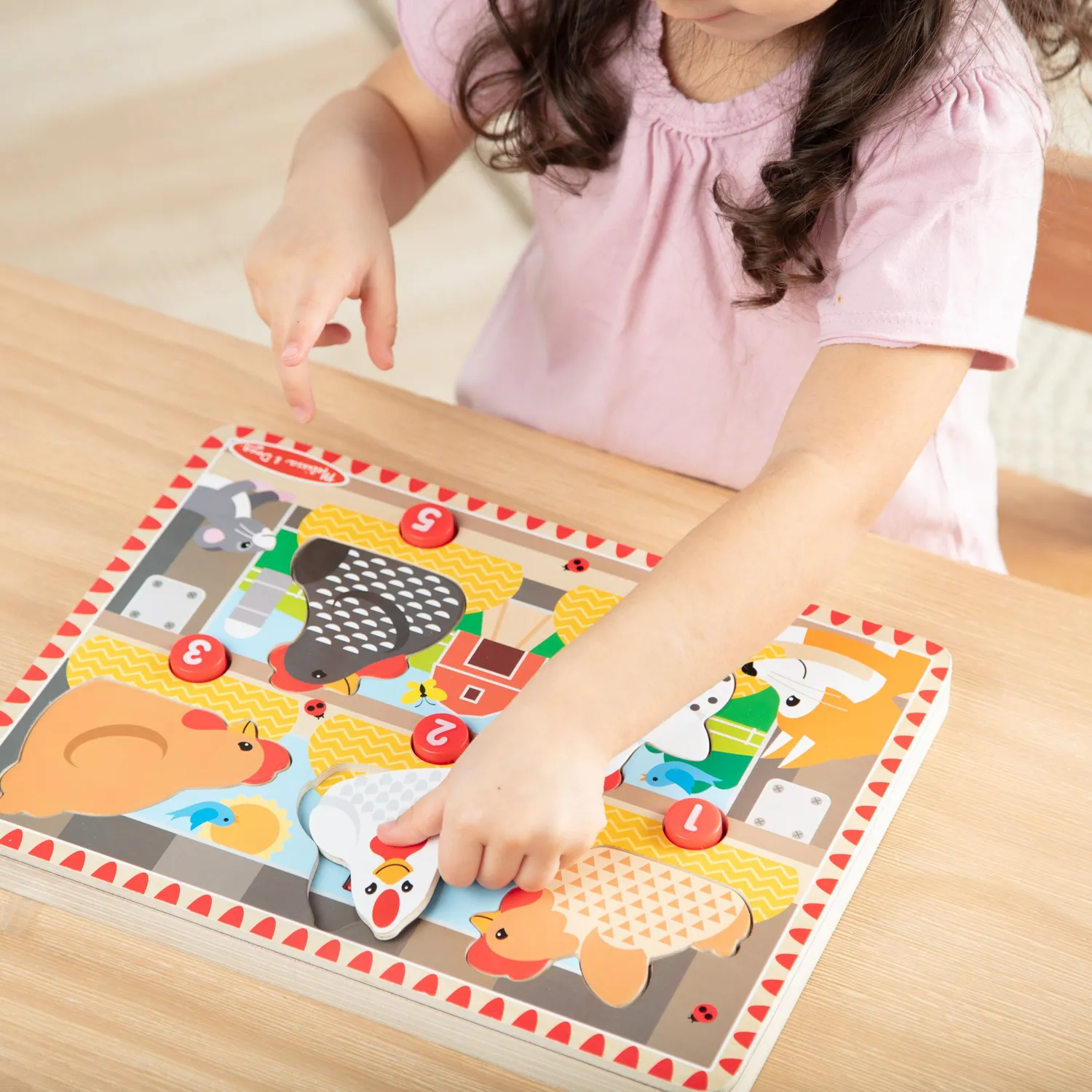 Melissa & Doug Happy Hens puzzel drukknop 2-3 jaar tellen
