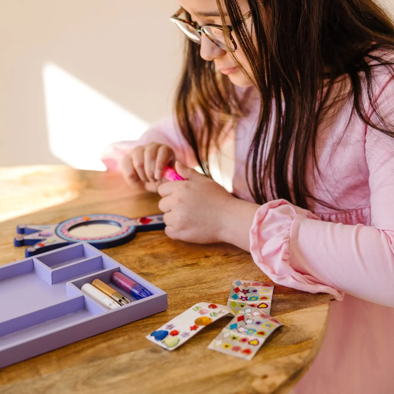 Melissa & Doug Decorate-Your-Own houten prinsesspiegel knutselset
