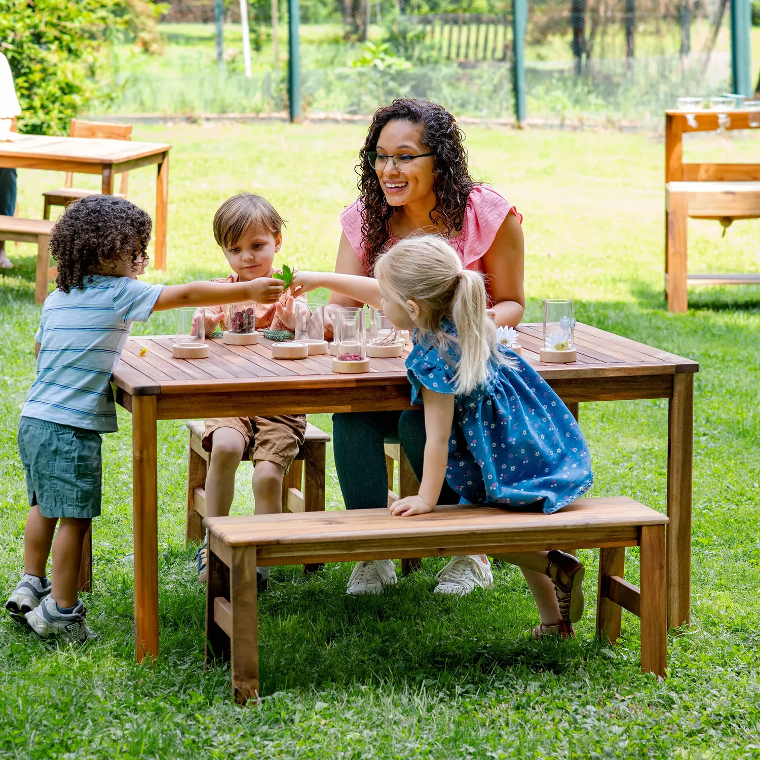 Guidecraft Acadia Outdoor Table Bench 36 tuintafelset acacia
