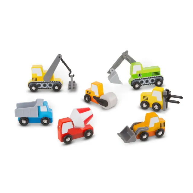 Melissa & Doug Wooden Construction Site Vehicles 8-delig