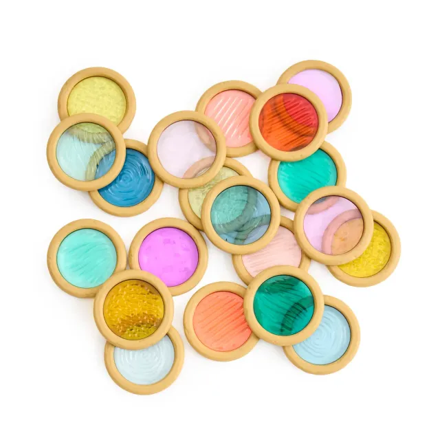 Guidecraft Light and Color Textured Discs 20 sensorisch