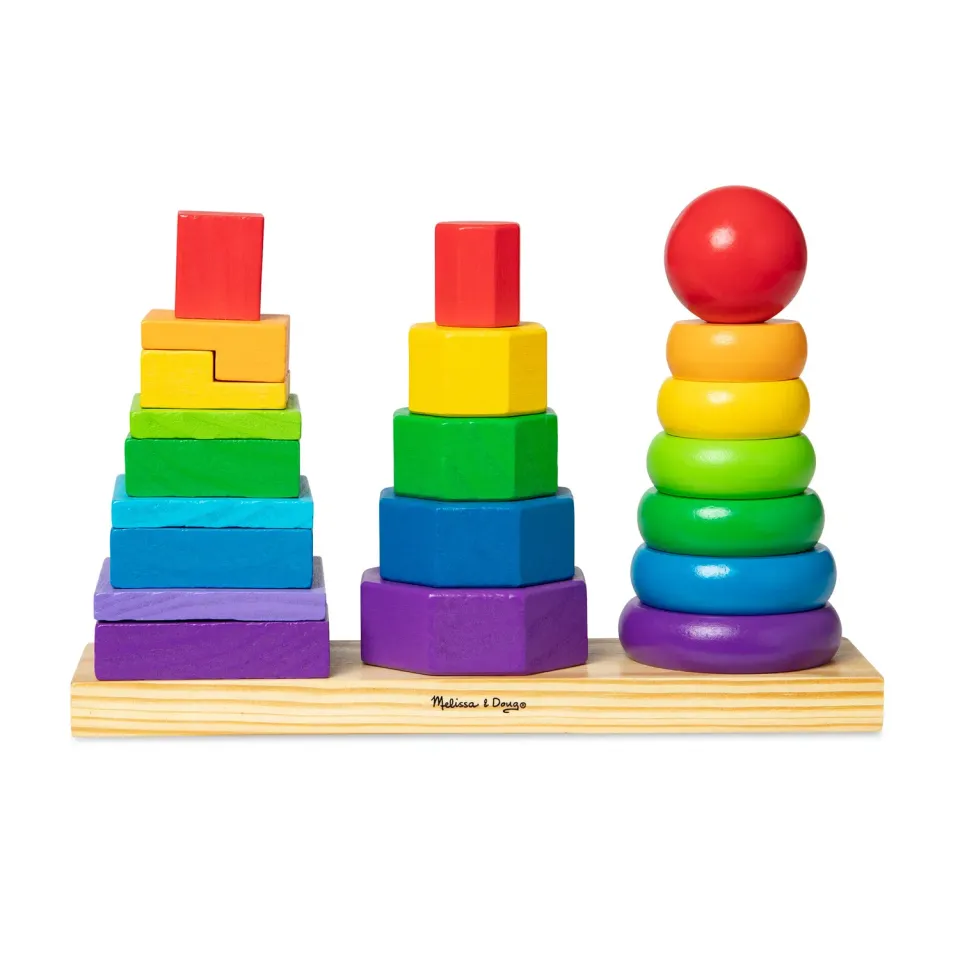 Melissa & Doug Geometric Stacker houten stapelaar 21-delig
