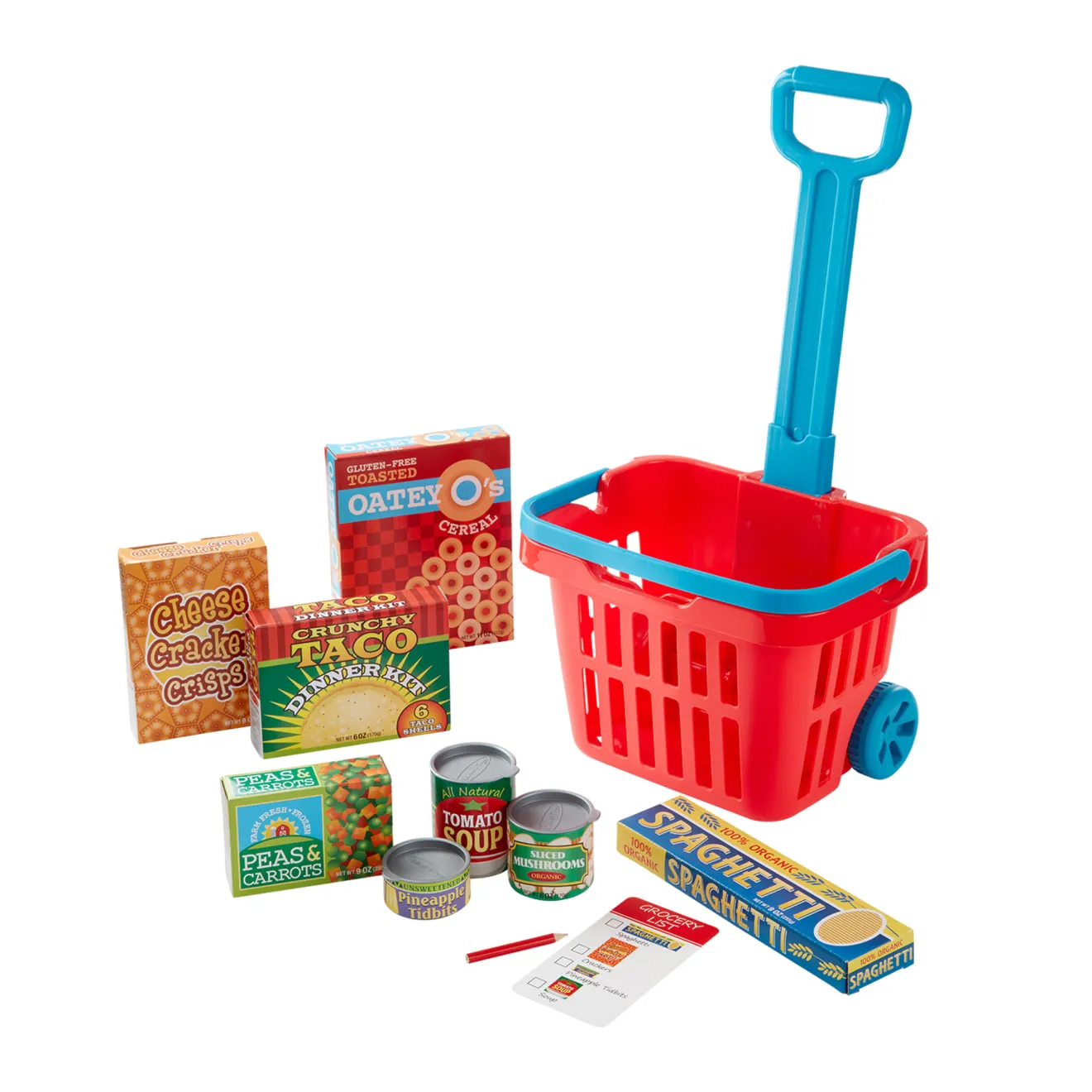 Melissa & Doug boodschappenmand speelset met rolwielen