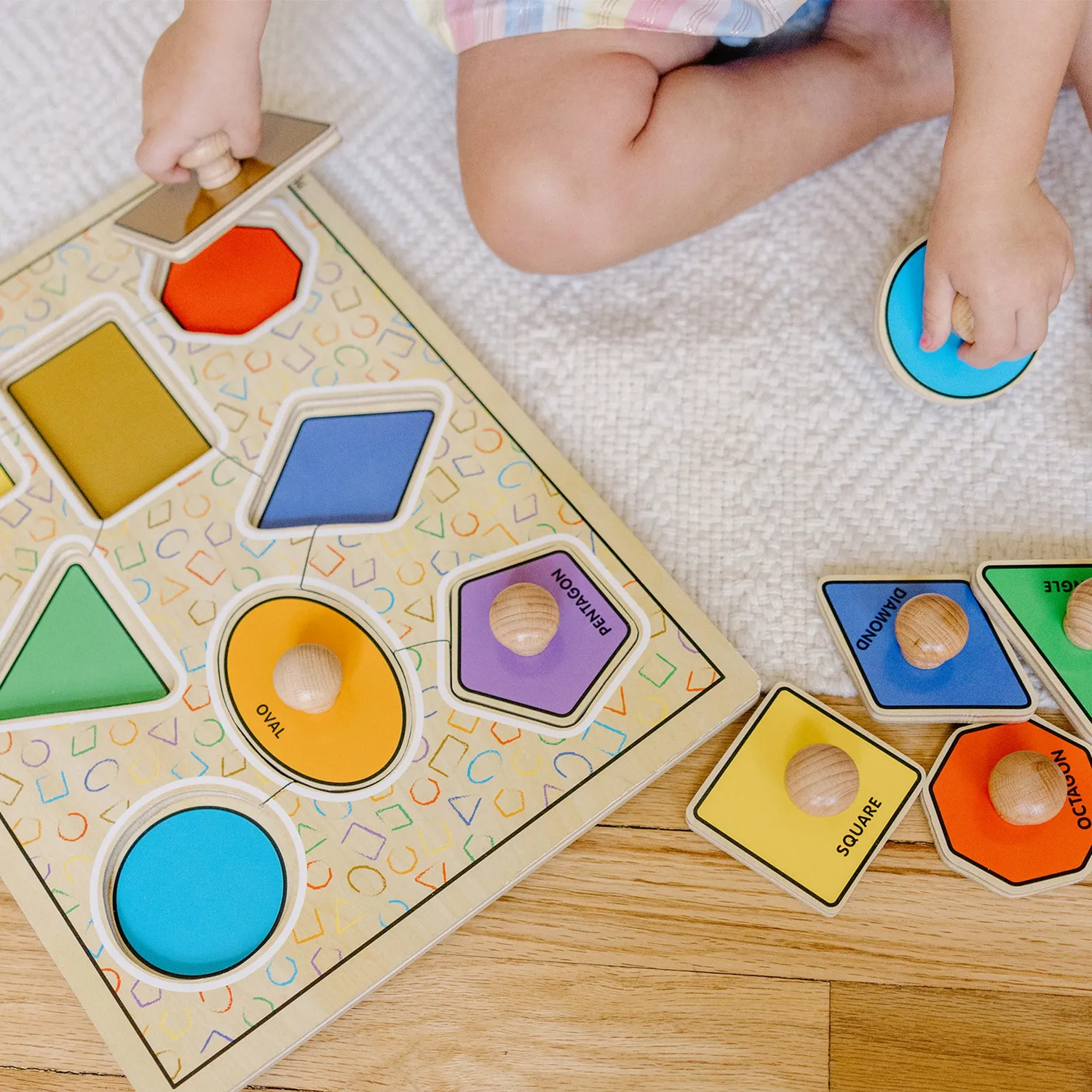 Melissa & Doug Geometric Shapes Deluxe Jumbo Peg puzzel 8 stuks
