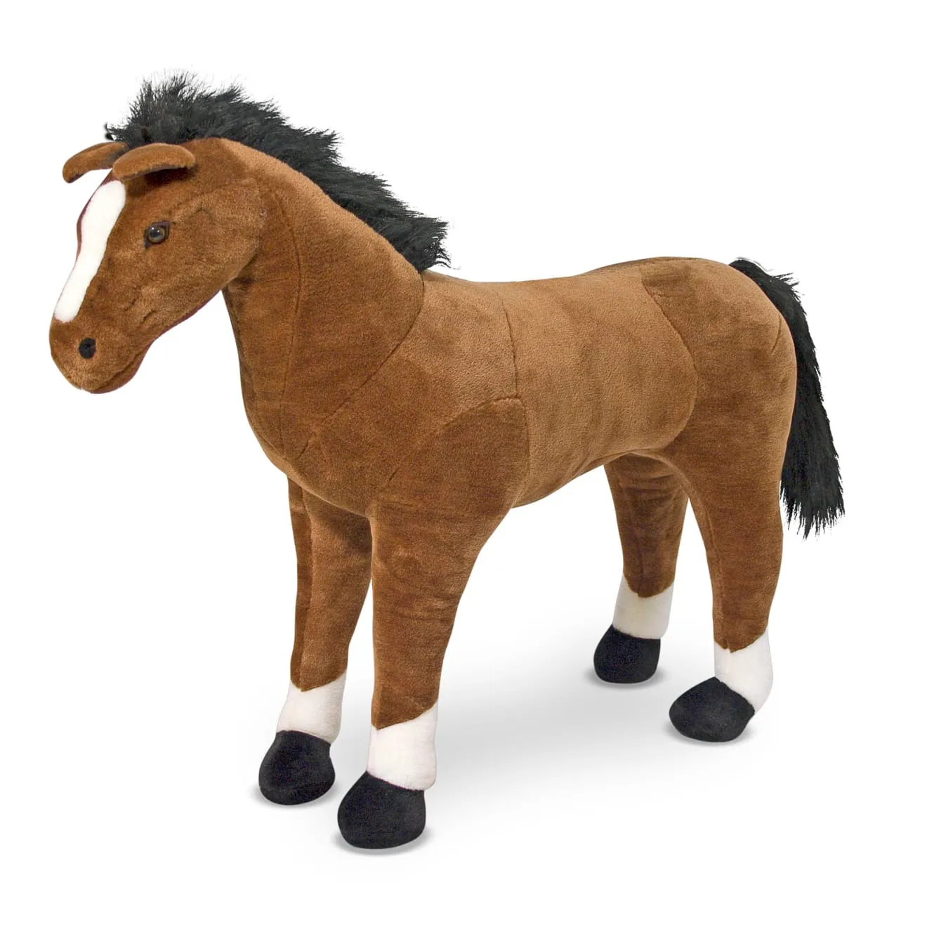 Melissa & Doug Paard knuffel reuze bruin 90 cm