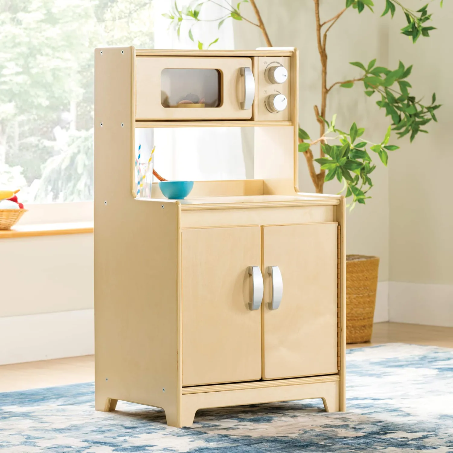 Guidecraft EdQ keuken magnetron kast naturel hout