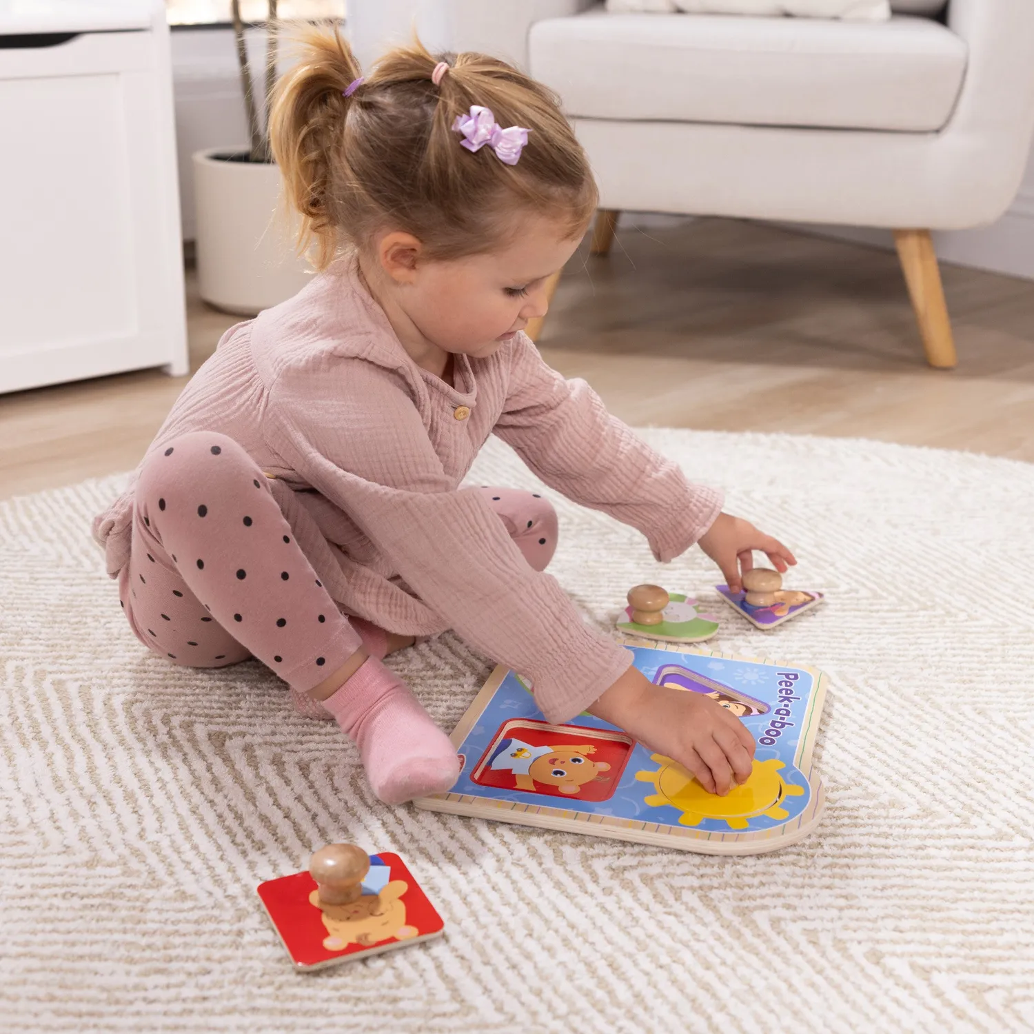 Melissa & Doug Ms Rachel Peek-a-Boo puzzel 4 stuks houten