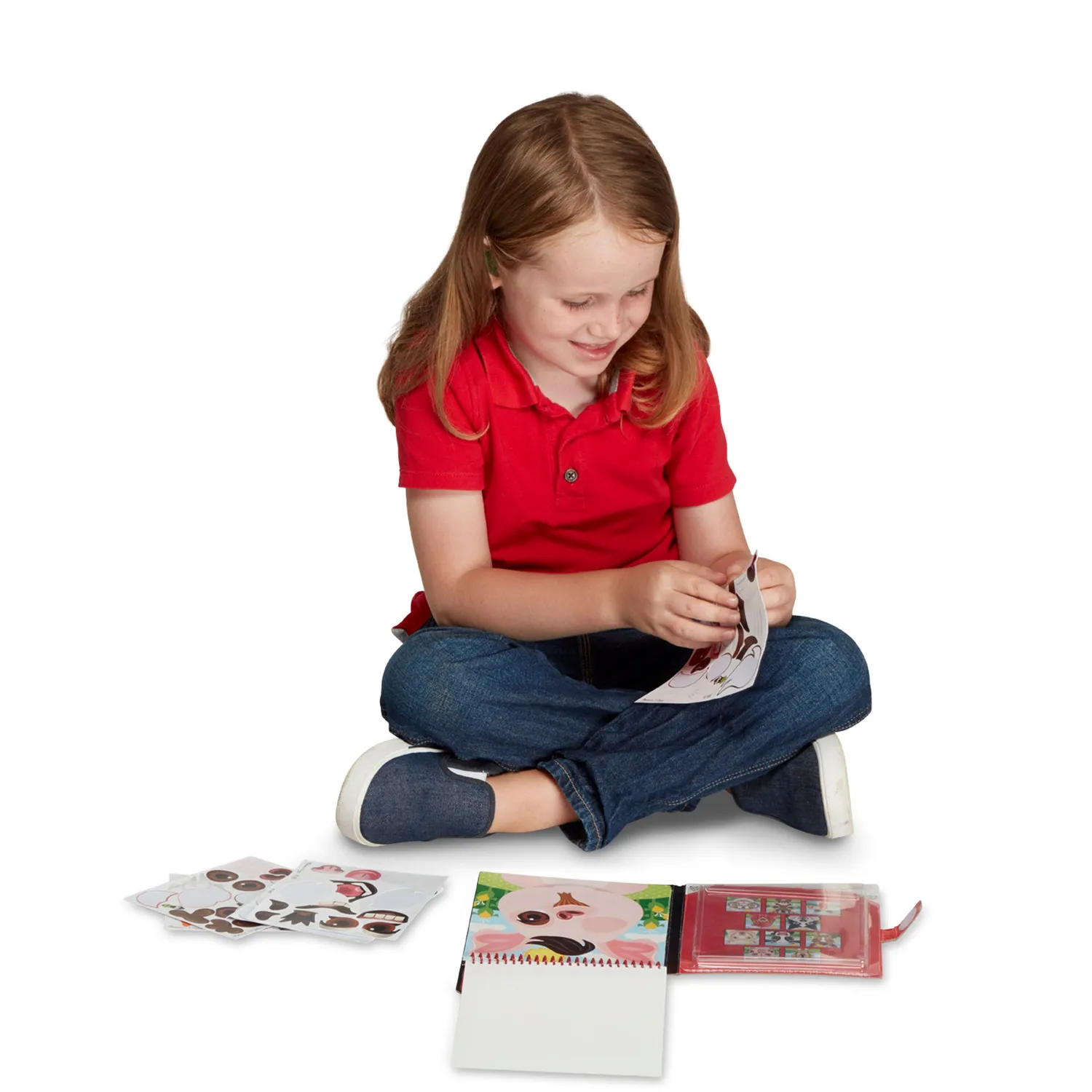 Melissa & Doug Make-a-Face Farm stickerboek 76 herbruikbare stickers