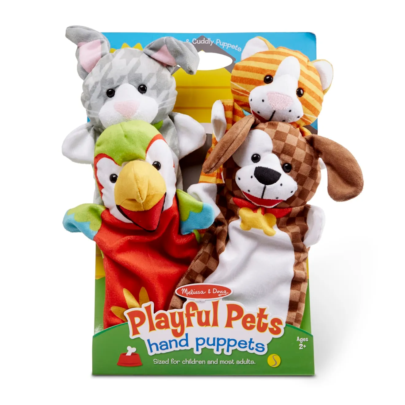 Melissa & Doug Playful Pets handpoppen set 4 stuks