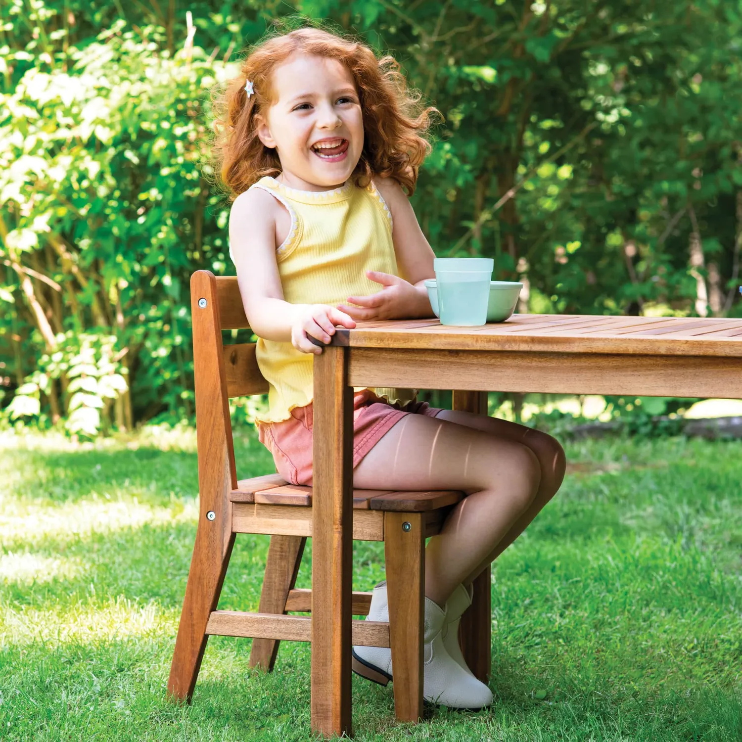 Guidecraft Acadia Outdoor tafel met stoelen 3-delig acacia
