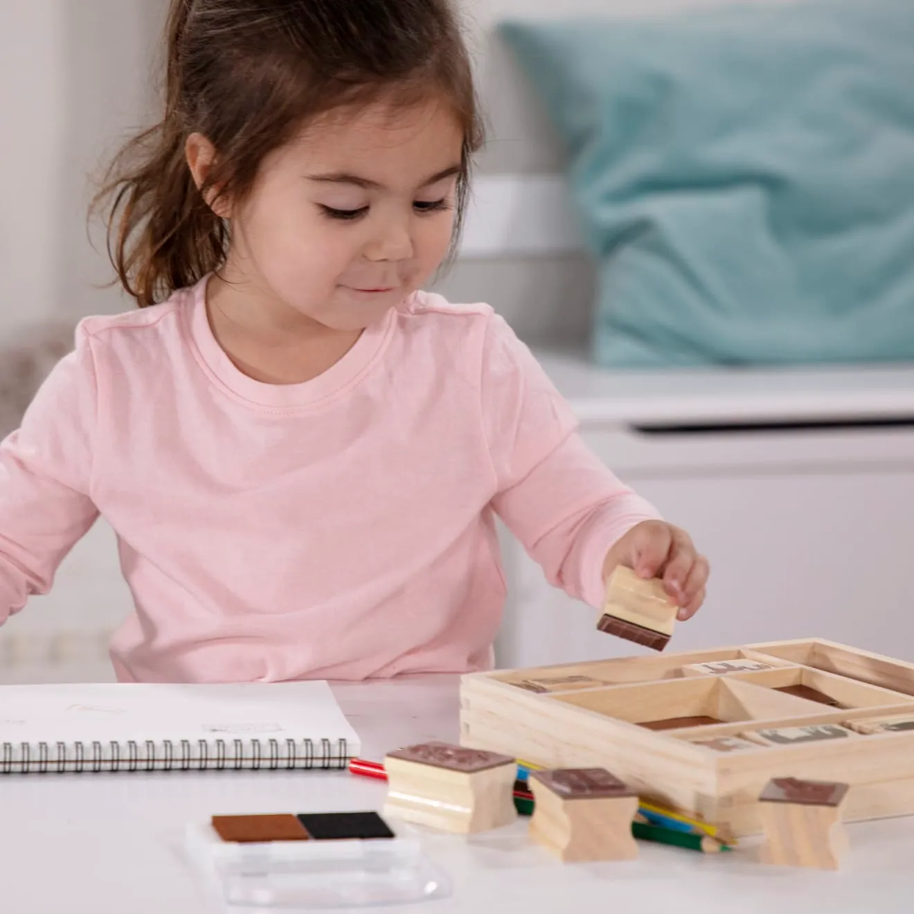 Melissa & Doug Houten Stempelset Paarden met inktpad
