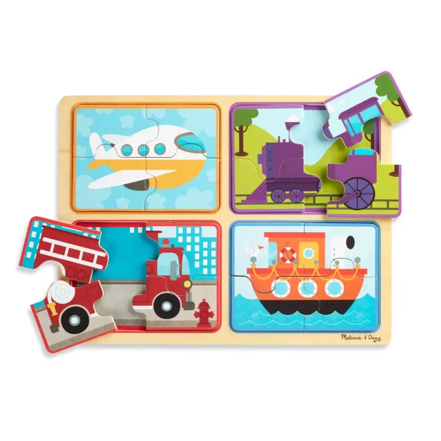 Melissa & Doug Natural Play Ready Set Go houten puzzel