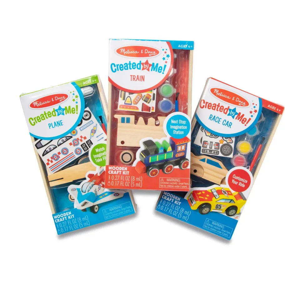 Melissa & Doug Created by Me knutselset voertuigen 3-pack hout