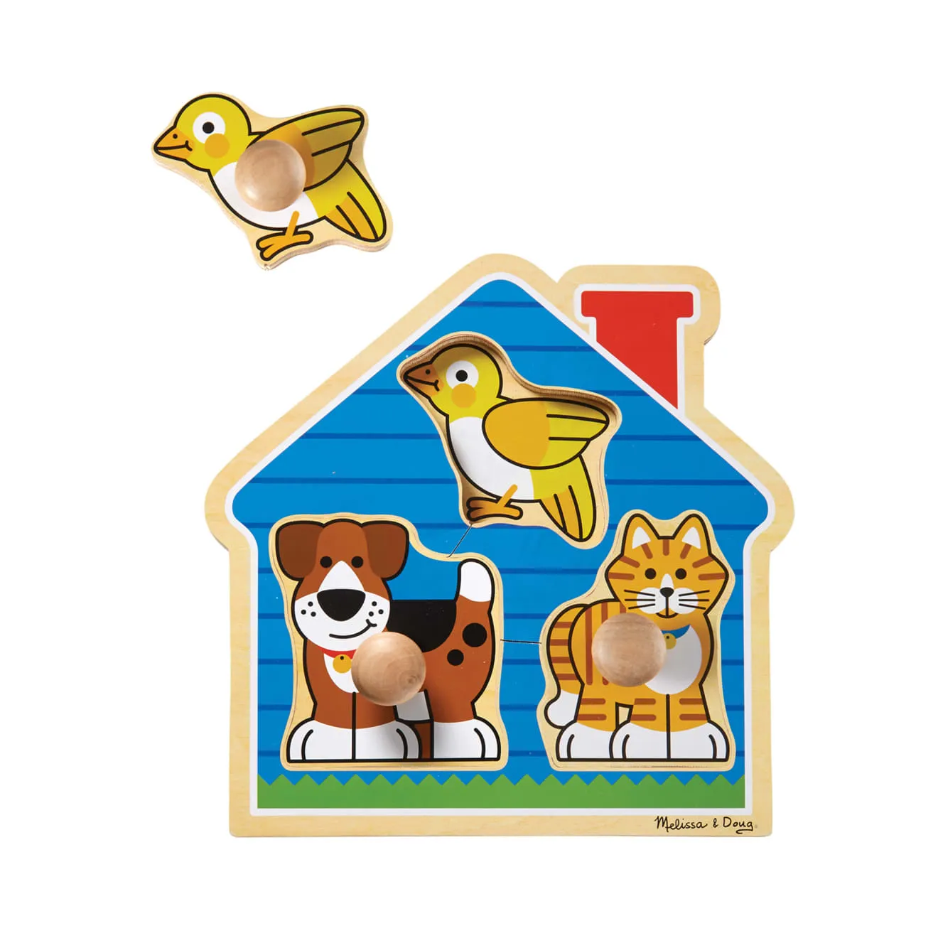 Melissa & Doug huisdieren knobbelpuzzel hout 3 stukjes