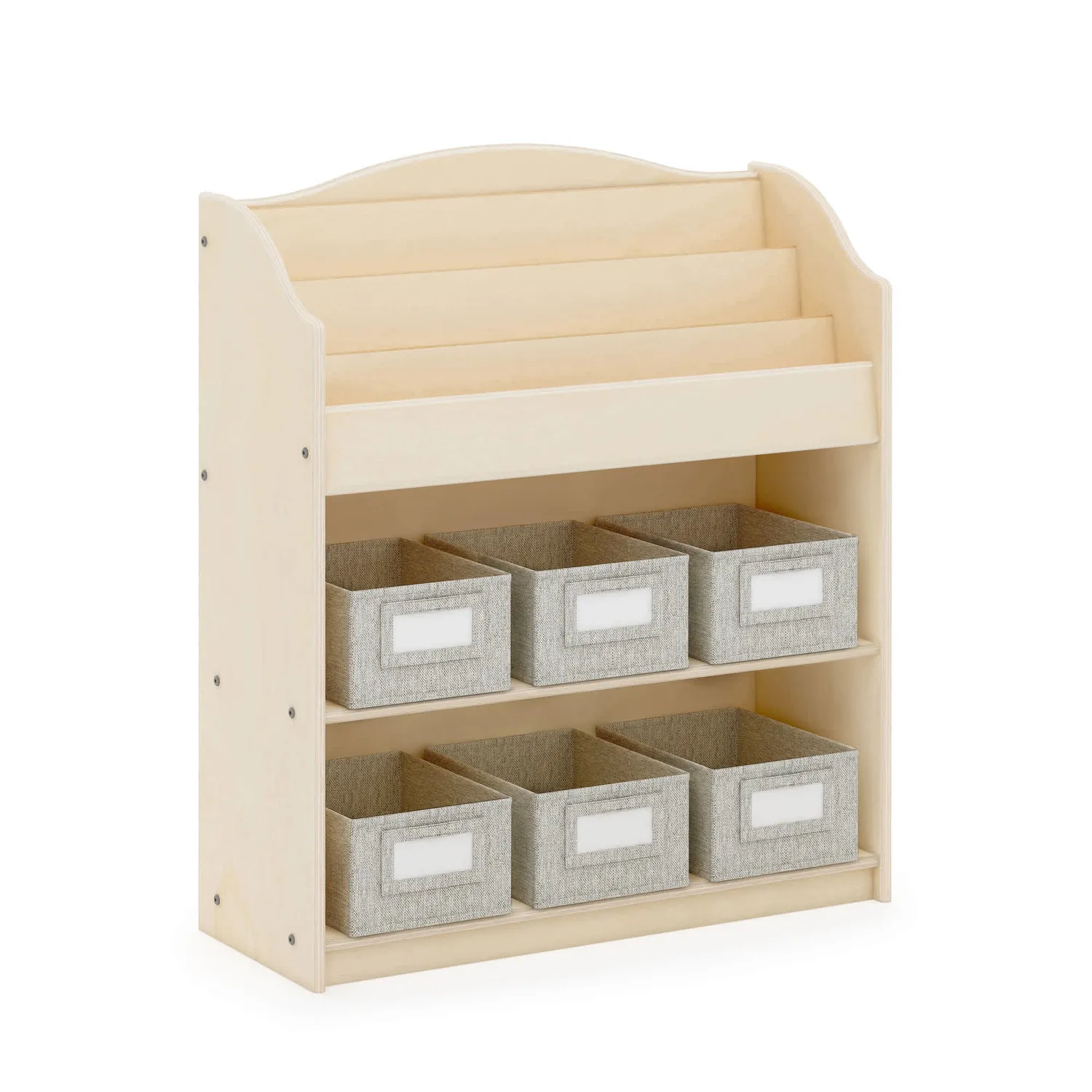 Guidecraft EdQ Book and Bin Browser boekenkast met bakken wit