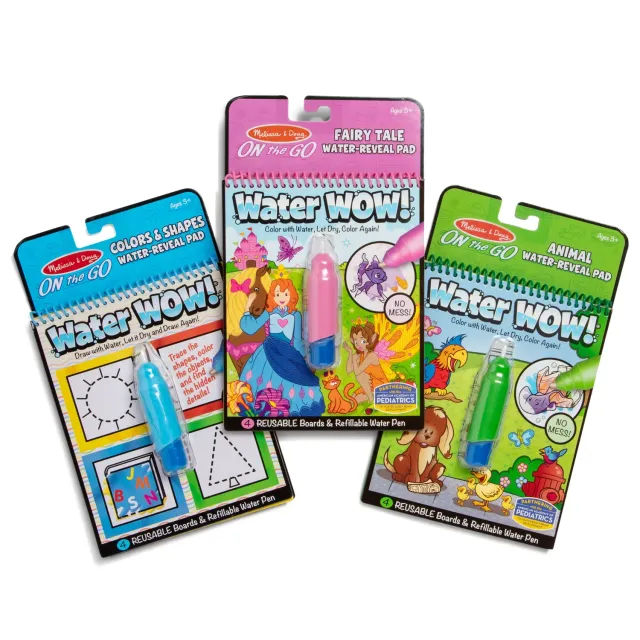 Melissa & Doug Water Wow waterkleurboek 3-pack herbruikbaar