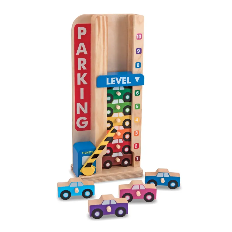 Melissa & Doug Stack & Count Parking Garage houten