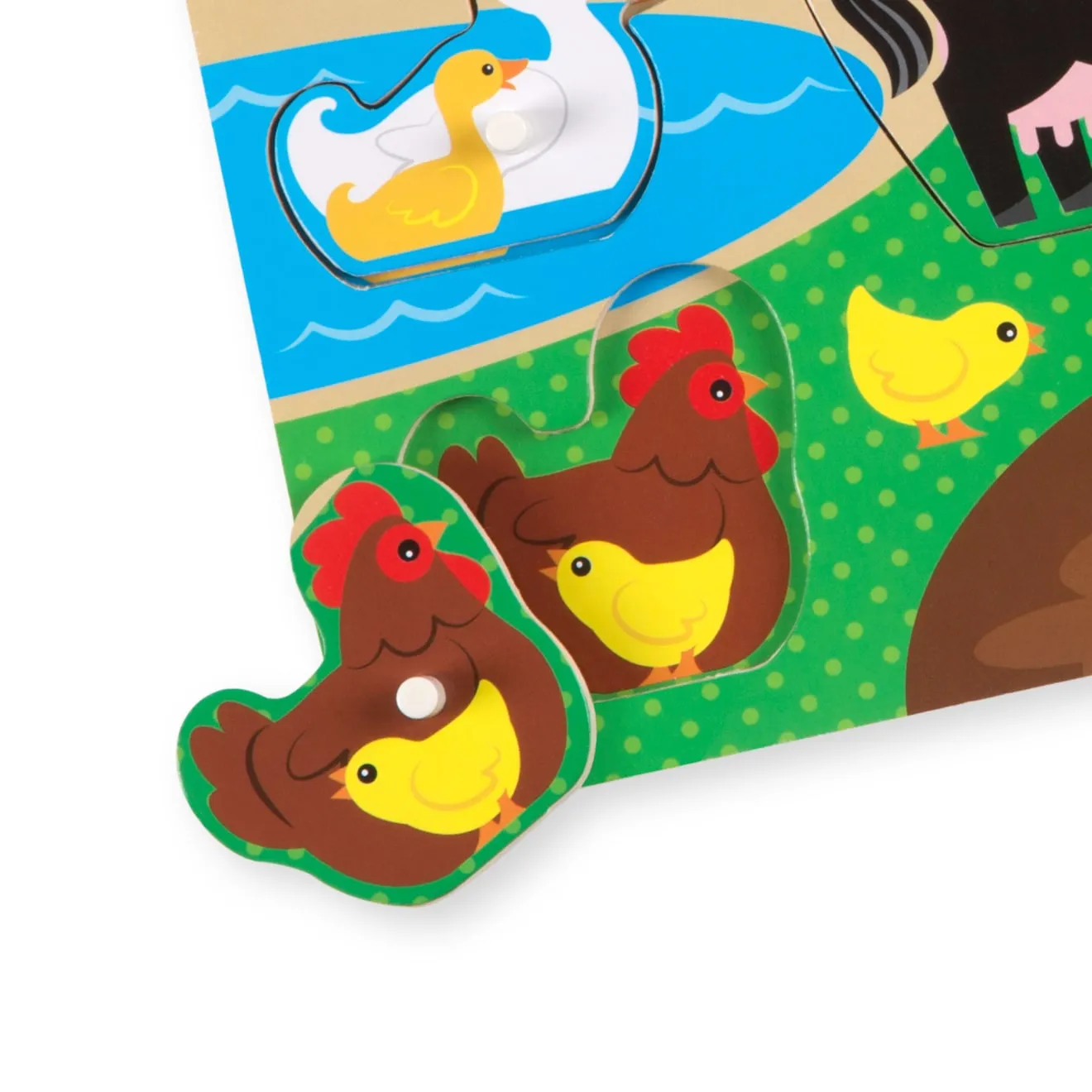 Melissa & Doug Farm Peg Puzzle houten puzzel 8 stukjes boerderij