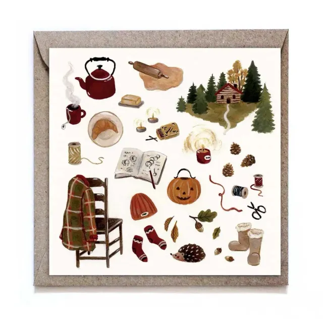Ginger Fairy Autumn day kaart 120x120 met envelop